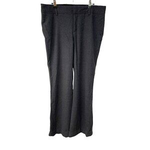 Banana Republic Martin Fit Wool Blend Pants Womens Sz 12 Black White Herringbone